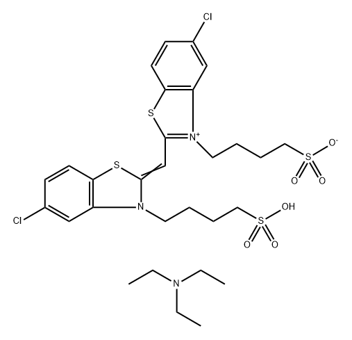 4-[5-chloro-2-[5-chloro-3-(4-sulfonatobutyl)benzothiazoline-2- ylidenemethyl]-3-Triethylammonium Struktur