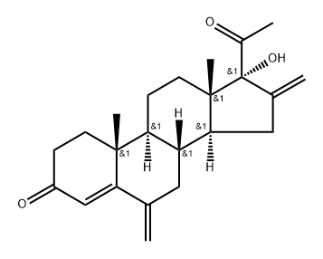 17a-hydroxy-6,16-dimethylenepregna-4-ene-3,20-dione Struktur