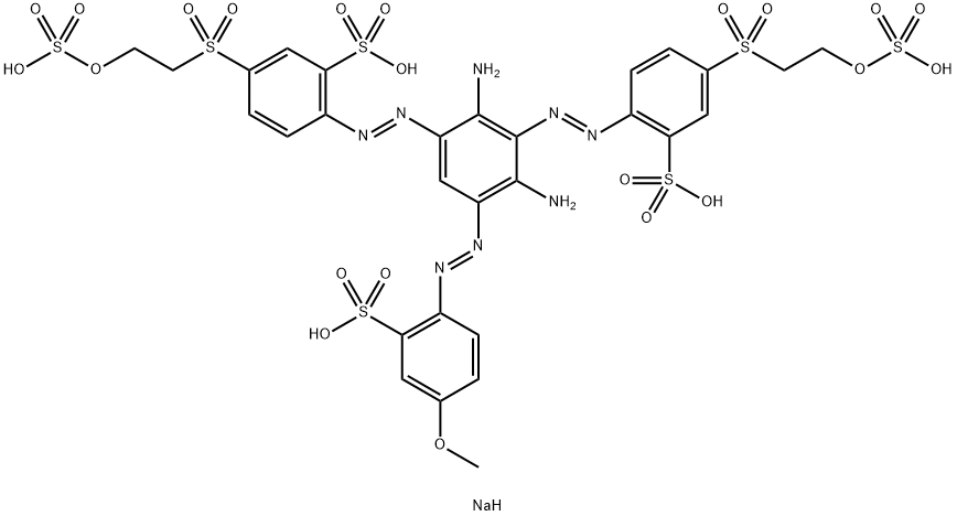 Benzenesulfonic acid, 2,2'-[[2,4-diamino-5-[(4-methoxy-2-sulfophenyl)azo]-1,3-phenylene]bis(2,1-diazenediyl)]bis[5-[[2-(sulfooxy)ethyl]sulfonyl]-, sodium salt (1:5) Struktur