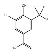 3-Chloro-4-hydroxy-5-(trifluoromethyl)benzoic acid Struktur