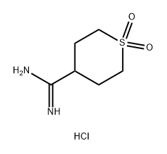 2H-Thiopyran-4-carboximidamide, tetrahydro-, 1,1-dioxide, hydrochloride (1:1) Struktur