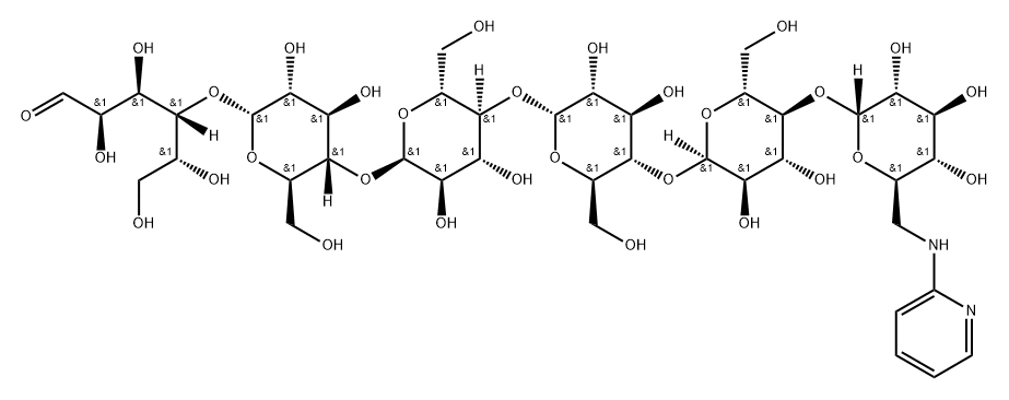 O-6-deoxy-6-((2-pyridyl)amino)-alpha-D-glucopyranosyl-(1-4)-O-alpha-D-glucopyranosyl-(1-4)-O-alpha-D-glucopyranosyl-(1-4)-O-alpha-D-glucopyranosyl-(1-4)-O-alpha-D-glucopyranosyl-(1-4)-D-glucitol Struktur