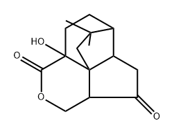 (3aS)-3,3aα,5,5aβ,6,7,8,8a-Octahydro-8aα-hydroxy-10,10-dimethyl-6α,8bα-ethano-8bH-cyclopenta[de]-2-benzopyran-1,4-dione Struktur