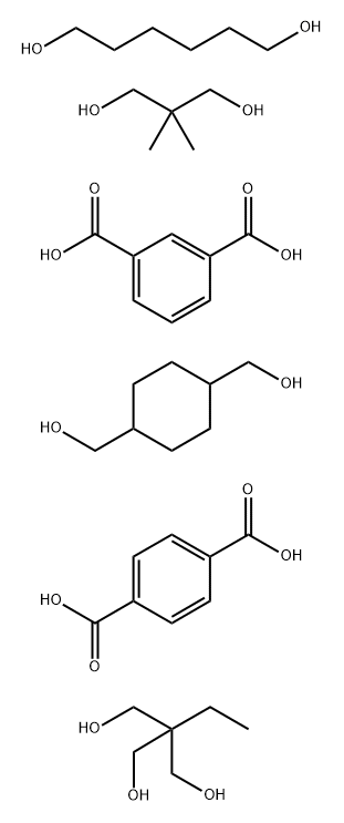 1,3-Benzenedicarboxylic acid, polymer with 1,4-benzenedicarboxylic acid, 1,4-cyclohexanedimethanol, 2,2-dimethyl-1,3-propanediol, 2-ethyl-2-(hydroxymethyl)-1,3-propanediol and 1,6-hexanediol Struktur