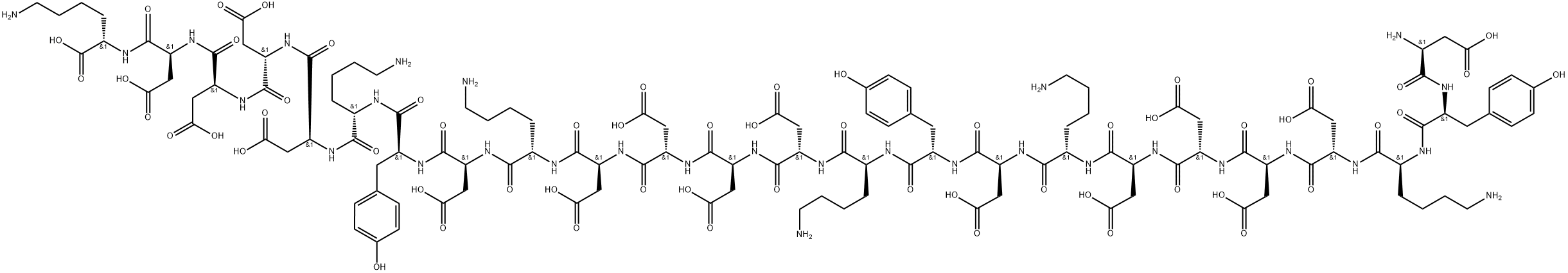 L-Lysine, L-α-aspartyl-L-tyrosyl-L-lysyl-L-α-aspartyl-L-α-aspartyl-L-α-aspartyl-L-α-aspartyl-L-lysyl-L-α-aspartyl-L-tyrosyl-L-lysyl-L-α-aspartyl-L-α-aspartyl-L-α-aspartyl-L-α-aspartyl-L-lysyl-L-α-aspartyl-L-tyrosyl-L-lysyl-L-α-aspartyl-L-α-aspartyl-L-α-aspartyl-L-α-aspartyl- Struktur