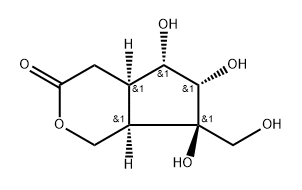 Cyclopenta[c]pyran-3(1H)-one, hexahydro-5,6,7-trihydroxy-7-(hydroxymethyl)-, (4aR,5S,6S,7R,7aR)-rel-(+)- Struktur