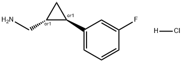 Cyclopropanemethanamine, 2-(3-fluorophenyl)-, hydrochloride (1:1), (1R,2R)-rel- Struktur