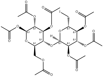 4-O-(2,3,4-Tri-O-acetyl-6-deoxy-6-iodo-α-D-glucopyranosyl)-β-D-glucopyranose 1,2,3,6-Tetraacetate Struktur