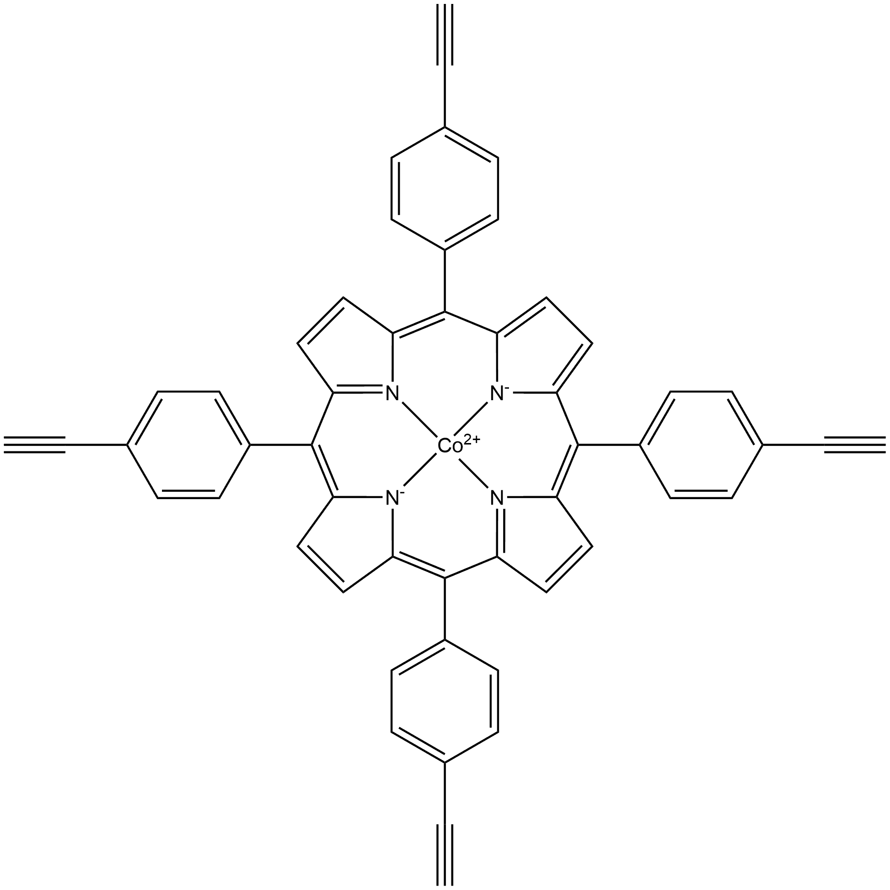 (SP-4-1)-[5,10,15,20-Tetrakis(4-ethynylphenyl)-21H,23H-porphinato(2-)-κN21,κN22,κN23,κN24]cobalt Struktur