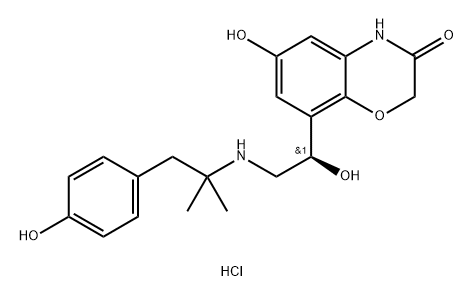 2H-1,4-Benzoxazin-3(4H)-one, 6-hydroxy-8-[(1R)-1-hydroxy-2-[[2-(4-hydroxyphenyl)-1,1-dimethylethyl]amino]ethyl]-, hydrochloride (1:1)