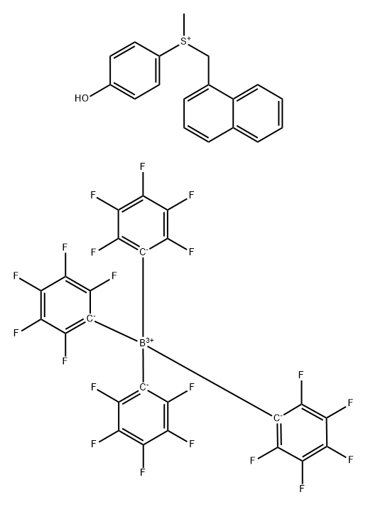 (4-Hydroxyphenyl)methyl(1-naphthalenylmethyl)sulfonium tetrakis(pentafluorophenyl)borate(1-) Struktur