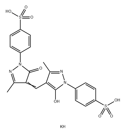 4,4''-Bis-[3-methyl-1-(4-sulfophenyl)-2-pyrazoline-5-one]-methine oxonole tr Struktur