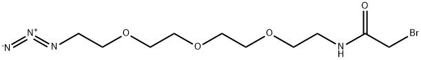 Bromoacetamido-PEG4-azido Struktur