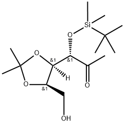 1-Deoxy-3-O-tert-butyldimethylsilyl-4,5-O-isopropylidene-D-fructopyranose Struktur