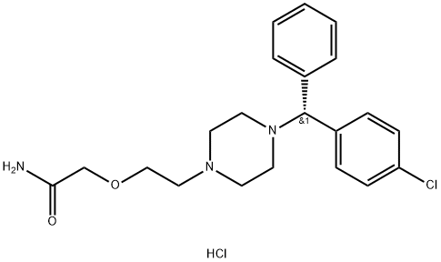 Acetamide, 2-[2-[4-[(R)-(4-chlorophenyl)phenylmethyl]-1-piperazinyl]ethoxy]-, hydrochloride (1:2) Struktur