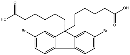 6,6'-(2,7-dibromo-9H-fluorene-9,9-diyl)dihexanoic acid Struktur