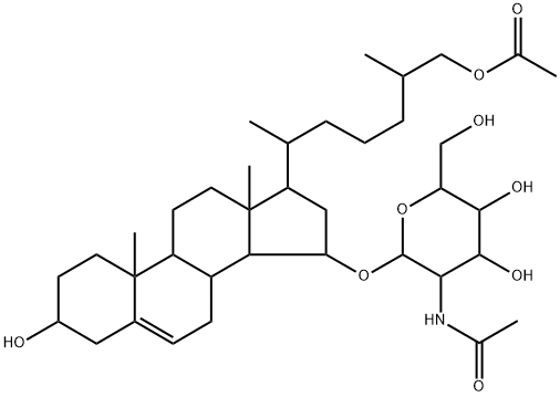 [(25R)-26-(Acetyloxy)-3α-hydroxycholest-5-en-15α-yl] 2-(acetylamino)-2-deoxy-β-D-glucopyranoside Struktur