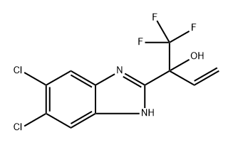 1H-Benzimidazole-2-methanol, 5,6-dichloro-α-ethenyl-α-(trifluoromethyl)-, (+)- Struktur