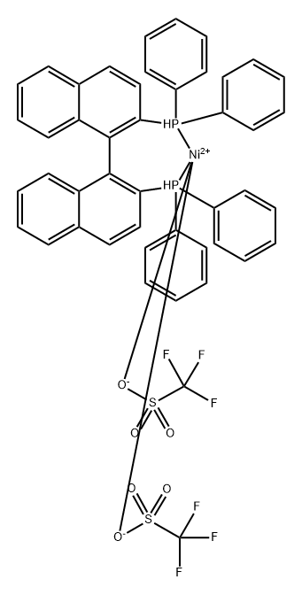 (2,2'-Bis(diphenylphosphino)-1,1'-binaphthyl)Nickel bis(trifluomethylsulfonate) Struktur