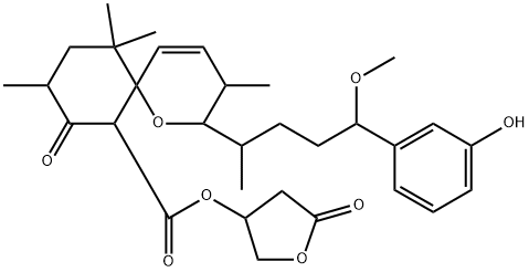 (2R,6S,7S,9R)-2α-[(1S,4S)-4-(3-Hydroxyphenyl)-4-methoxy-1-methylbutyl]-3β,9,11,11-tetramethyl-8-oxo-1-oxaspiro[5.5]undec-4-ene-7-carboxylic acid (3R)-tetrahydro-5-oxofuran-3-yl ester Struktur