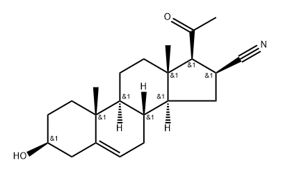 3β-Hydroxy-20-oxopregn-5-ene-16β-carbonitrile Struktur