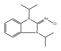 (1,3-Diisopropyl-1,3-dihydro-2H-benzo[d]imidazol-2-ylidene)gold(III) chloride Struktur