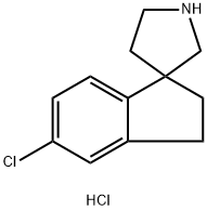 Spiro[1H-indene-1,3'-pyrrolidine], 5-chloro-2,3-dihydro-, hydrochloride (1:1) Struktur