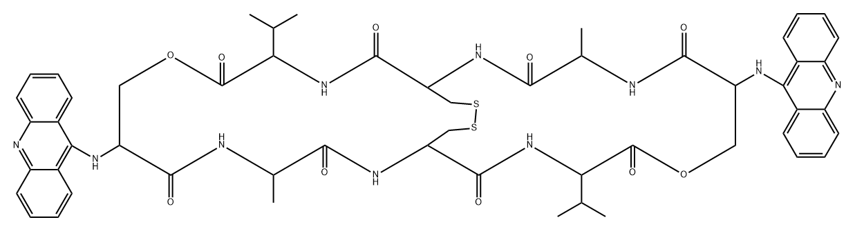 bis((9-acridinyl)seryl-alanyl-cysteinyl-valine)dilactone disulfide Struktur