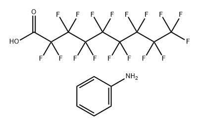 Nonanoic acid, 2,2,3,3,4,4,5,5,6,6,7,7,8,8,9,9,9-heptadecafluoro-, compd. with benzenamine (1:1) Struktur