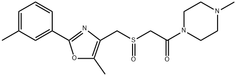 Ethanone, 2-[[[5-methyl-2-(3-methylphenyl)-4-oxazolyl]methyl]sulfinyl]-1-(4-methyl-1-piperazinyl)- Structure