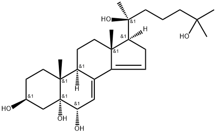 (20S)-5α-Cholesta-7,14-diene-3β,5,6α,20,25-pentaol Struktur