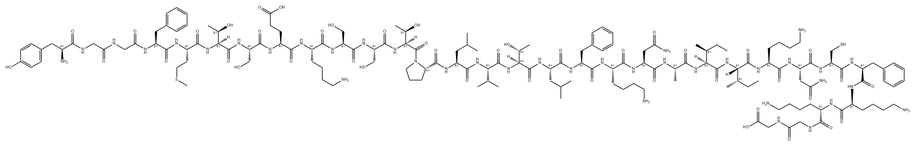 beta-endorphin, Cys(11,26),Phe(27), Gly(31)- Struktur