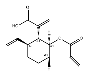 (3aS,7aα)-Octahydro-6β-ethenyl-α,3-bis(methylene)-2-oxo-7α-benzofuranacetic acid Struktur