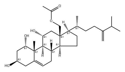 Ergosta-5,24(28)-diene-1α,3β,11α,18-tetrol 18-acetate Struktur