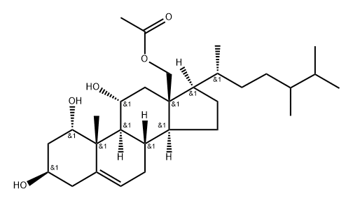 (24ξ)-Ergost-5-ene-1α,3β,11α,18-tetrol 18-acetate Struktur