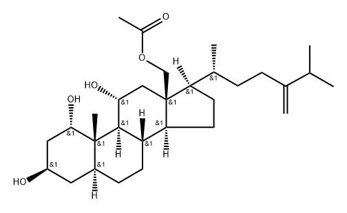 5α-Ergost-24(28)-ene-1α,3β,11α,18-tetrol 18-acetate Struktur