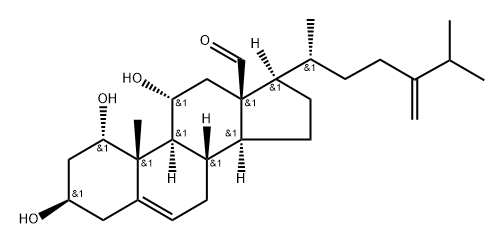 1α,3β,11α-Trihydroxyergosta-5,24(28)-dien-18-al Struktur