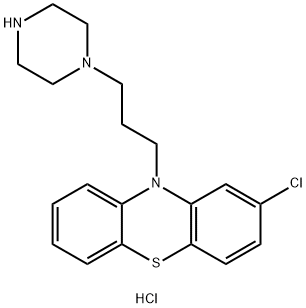 10H-Phenothiazine, 2-chloro-10-[3-(1-piperazinyl)propyl]-, hydrochloride (1:2) Struktur