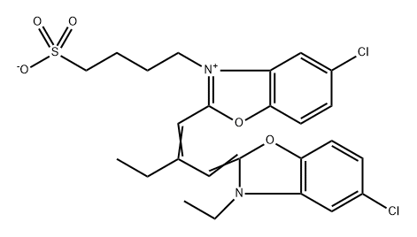 Benzoxazolium,5-chloro-2-[2-[(5-chloro-3-ethyl-2(3H)-benzoxazolylidene)methyl]-3-(4-sulfobutyl)-, inner salt Struktur