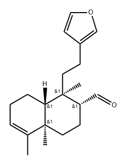 (5α,8α,9R,10β)-15,16-Epoxycleroda-3,13(16),14-trien-17-al Struktur