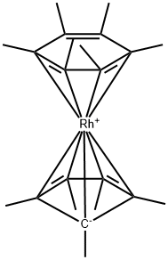 Hexamethylbenzene(pentamethylcyclopentadienyl)rhodium(I) Struktur