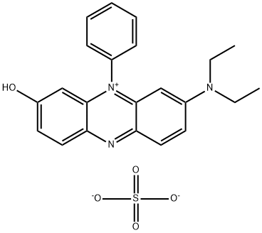 Phenazinium, 7-(diethylamino)-3-hydroxy-5-phenyl-, sulfate (2:1) Struktur