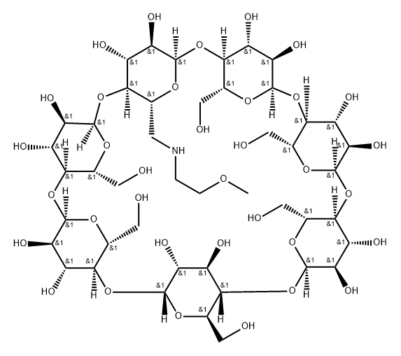 β-Cyclodextrin, 6A-deoxy-6A-[(2-methoxyethyl)amino]- (9CI) Struktur