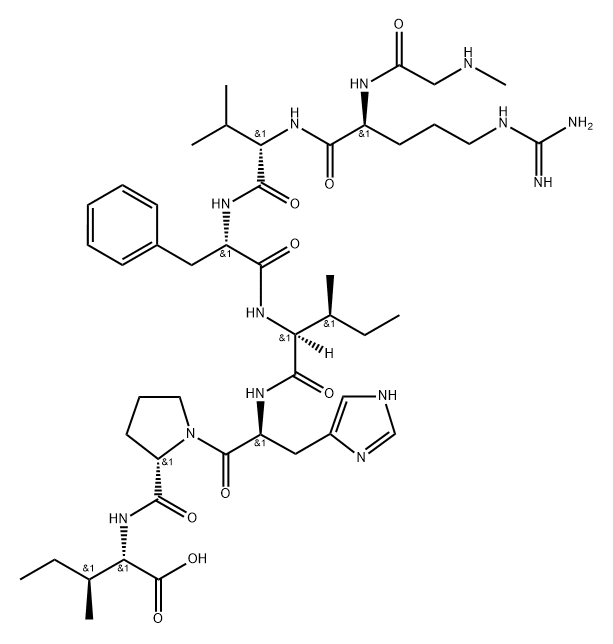 angiotensin II, Sar(1)-Phe(4)-Ile(8)- Struktur