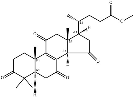 Chol-8-en-24-oic acid, 4,4,14-trimethyl-3,7,11,15-tetraoxo-, methyl ester, (5α)- Struktur