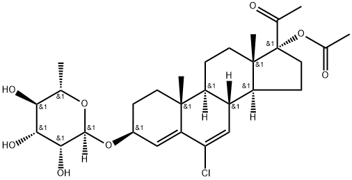 3-O-rhamnosylchlormadinol acetate Struktur