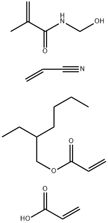 2-Propenoic acid, polymer with 2-ethylhexyl 2-propenoate, N-(hydroxymethyl)-2-methyl-2-propenamide and 2-propenenitrile Struktur