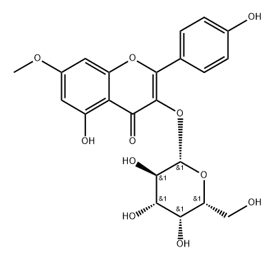 4H-1-Benzopyran-4-one, 3-(β-D-galactopyranosyloxy)-5-hydroxy-2-(4-hydroxyphenyl)-7-methoxy- Struktur