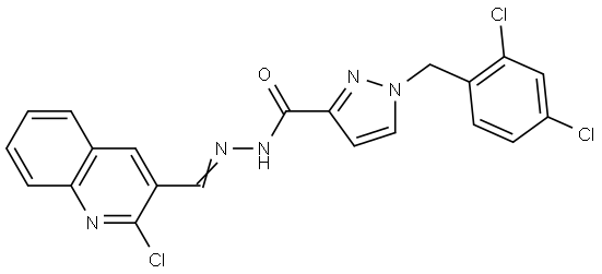 N'-[(E)-(2-CHLORO-3-QUINOLINYL)METHYLIDENE]-1-(2,4-DICHLOROBENZYL)-1H-PYRAZOLE-3-CARBOHYDRAZIDE Struktur