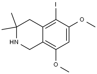 5-iodo-6,8-dimethoxy-3,3-dimethyl-1,2,3,4-tetrahydroisoquinoline Struktur